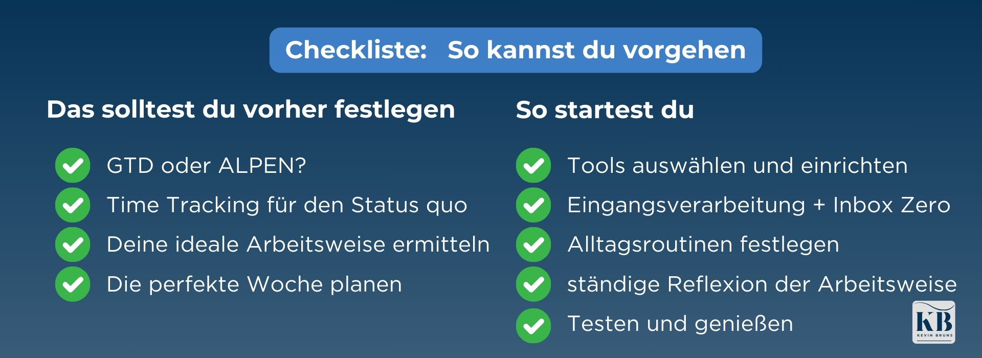 Liste der Vorteile des Energy-Coachings mit grünen Häkchen: Selbstbestimmung, Selbstwirksamkeit, Energiesteigerung, Lebensbalance und Zufriedenheit.